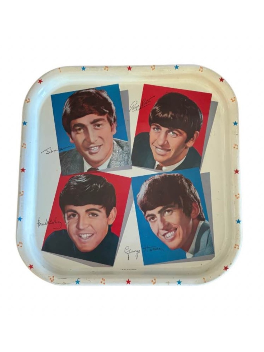 1964 Beatles Metal Serving Tray • Made in Great Britain, Original Vintage
